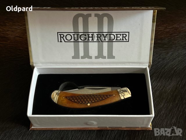Колекционерски джобен сгъваем нож с два остриета RR Tobacco Road Bow Trapper. (RR1892), снимка 5 - Ножове - 43376800