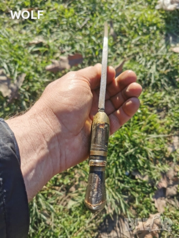 Кукри оригинал рог, месинг седеф, снимка 4 - Антикварни и старинни предмети - 52930743