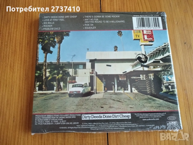 AC/DC - DIRTY DEEDS DONE DIRT CHEAP 16лв оригинален диск, снимка 2 - CD дискове - 53057468