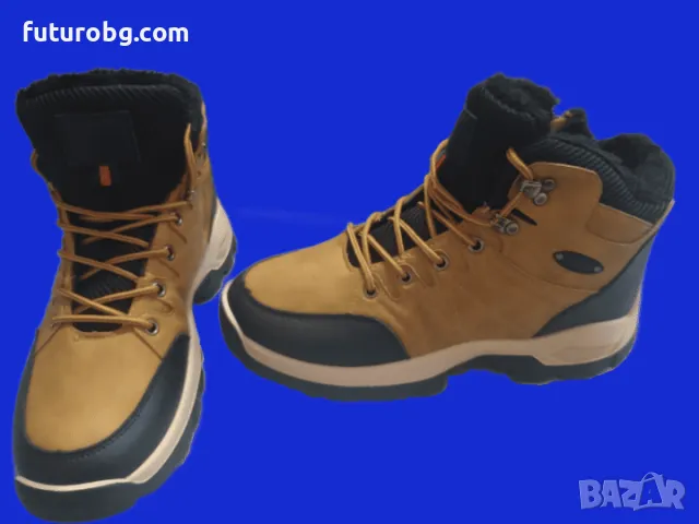 Кафяви боти за мъже с двойно закопчаване