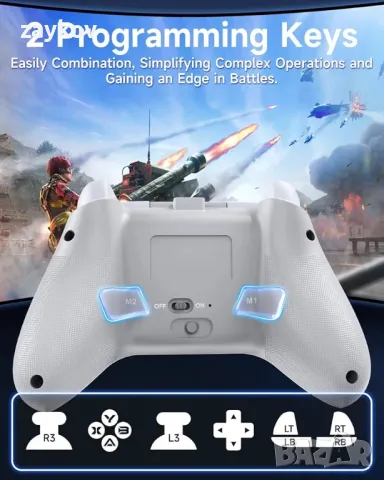 безжичен контролер EasySMX X15 2.4G за компютър/Android/Steam/Switch/IOS, снимка 4 - Аксесоари - 47631276