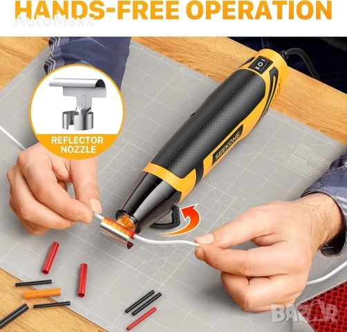 SEEKONE Мини пистолет за горещ въздух 2 Температура 260℃/450℃, 350W  , снимка 3 - Поялници и запояване - 52660480