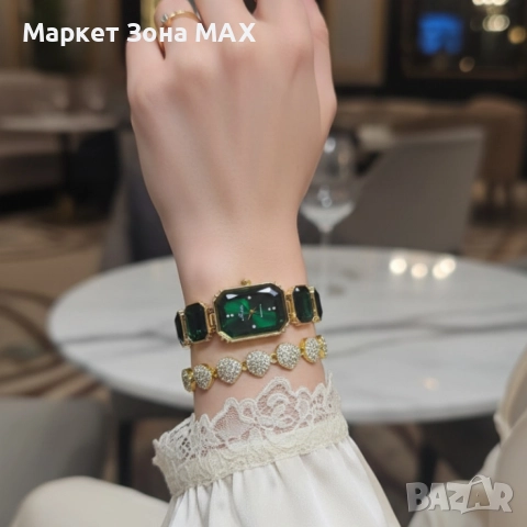 Дамски комплект часовник с кварцов механизъм и гривна, снимка 5 - Дамски - 52933436