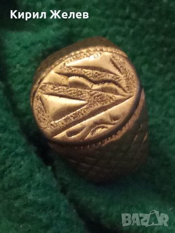 СТИЛНО РЕТРО ОРНАМЕНТИРАН Стар Бронзов ПРЪСТЕН РЪЧНА ИЗРАБОТКА 21894, снимка 4 - Антикварни и старинни предмети - 33490421