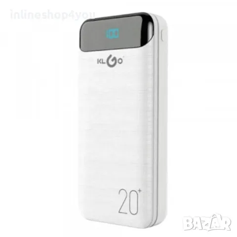Преносима батерия KLGO KP-89,Power Bank 20 000mAh с дисплей, 2x USB