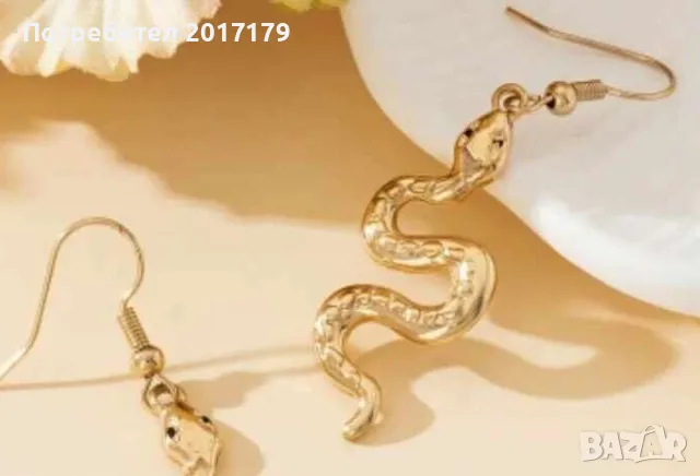 дамски обеци змия нови, снимка 3 - Обеци - 49704926
