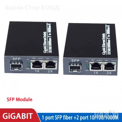 Гигабитов Медия Конвертор с 1 брой СФП слот и 2 Лан порта,Gigabit Media Converter 1 SFP to 2 RJ45, снимка 6 - Мрежови адаптери - 34878529
