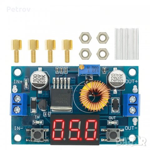 Понижаващ DC модул с дисплей за Li-ion батерии, LED светлини, заряден модул