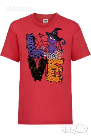 Детска тениска Love Witch,Halloween,Хелоуин,Празник,Забавление,Изненада,Обичаи,, снимка 3 - Детски тениски и потници - 38157971