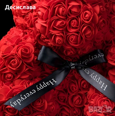 Плюшено мече с LED рози - подарък за мама, момиче, баба - комплект вечни рози 25 см, снимка 8 - Други - 53005063