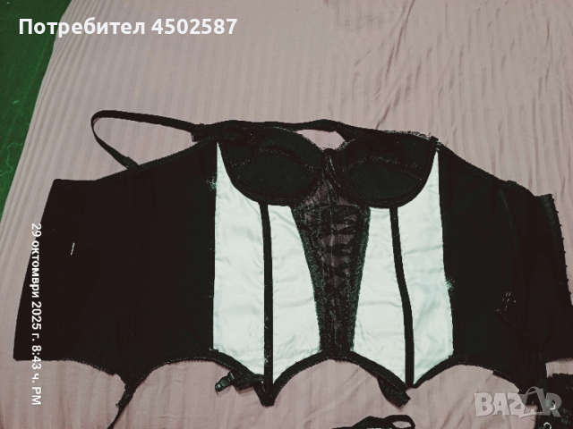 Корсет в черно и бяло, снимка 7 - Корсети, бюстиета, топове - 52698084