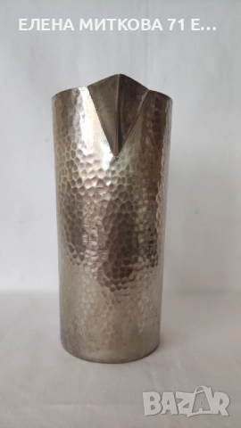 Голяма стара кована френска кана от месинг масивна, снимка 4 - Антикварни и старинни предмети - 51667929