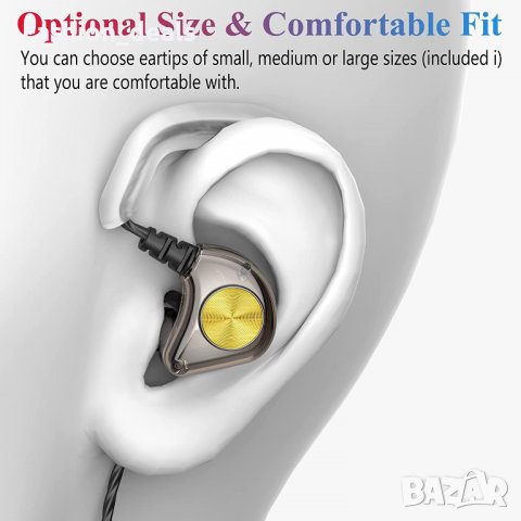 Нови Кабелни слушалки с микрофон 3,5 жак HiFi стерео звук за телефон, снимка 3 - Слушалки и портативни колонки - 37896533