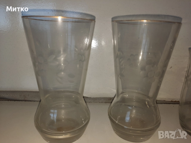 Ретро тънкостенни стъклени чаши за вода и алкохол, снимка 18 - Колекции - 52857126