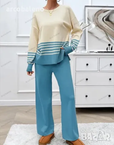 Дамски моден цветен комплект от две части, 5цвята , снимка 11 - Комплекти - 47308113