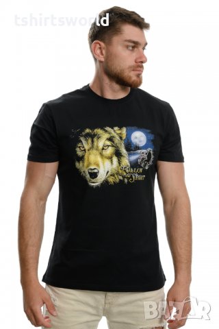 Нова мъжка тениска с дигитален печат Вълк - Follow the spirit, снимка 5 - Тениски - 37596342