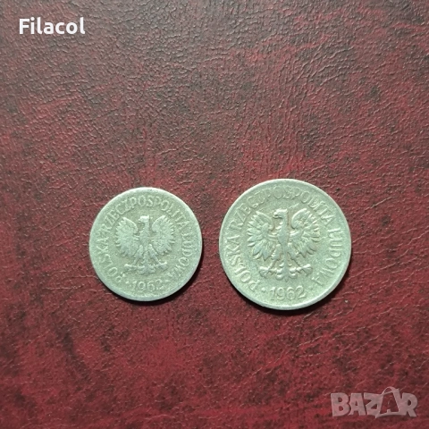 Полша 10 и 20 гроша 1962 година, снимка 2 - Нумизматика и бонистика - 52936798