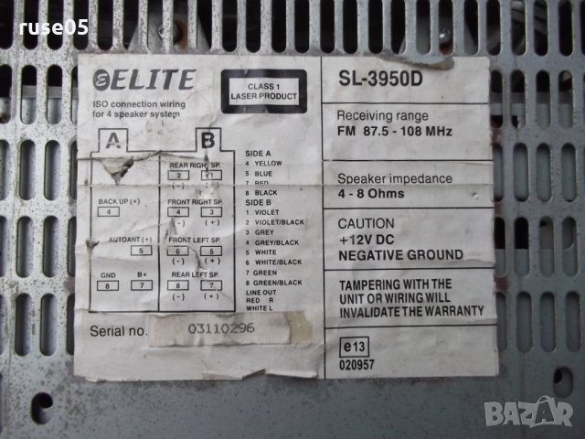 РадиоCD "ELITE - SL - 3950 D" за кола, снимка 6 - Радиокасетофони, транзистори - 26951910