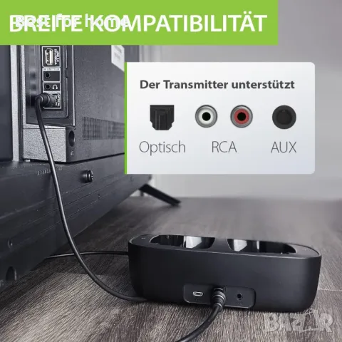 Висококачествени слушалки Avantree Ensemble с докинг- предаветел, снимка 3 - Bluetooth слушалки - 48455450