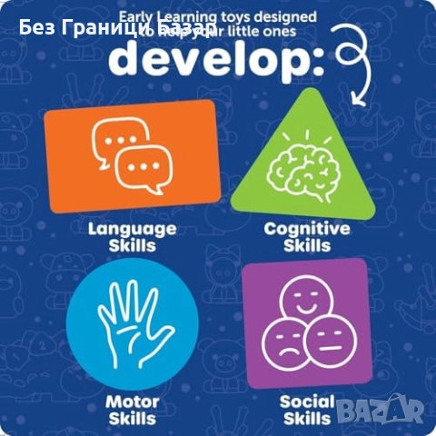 Нов Детски образователен пъзел с форми и броене 21 части деца играчка, снимка 5 - Образователни игри - 51690073