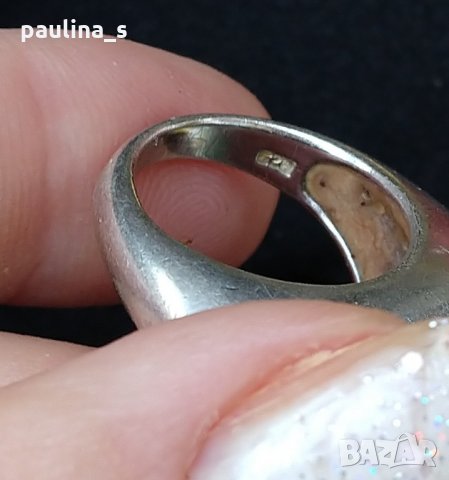 Мистик седеф / масивен сребърен пръстен проба 925 Житен клас / Мистик седеф и Аметист, снимка 7 - Пръстени - 28900451