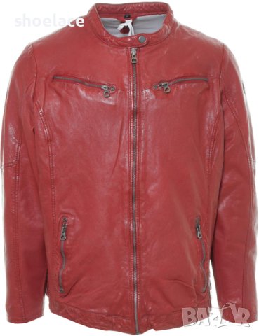 GIPSY мъжко кожена яке червено размер 52, снимка 1 - Якета - 43791598