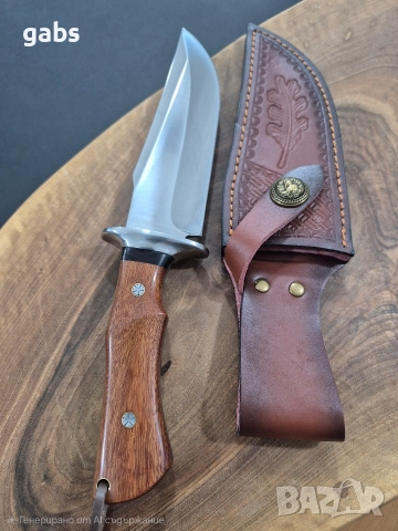 Ръчно изработен ловен нож с кожена кания,LN434, снимка 6 - Ножове - 52949939