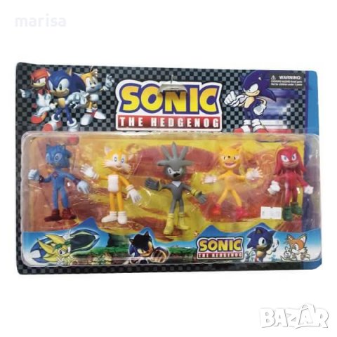 Фигури Соник таралежа, фигурки Sonic, топери за торта Соник, 5 броя, -113008, снимка 1 - Фигурки - 34491845