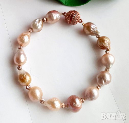 Гривни от естествени перли със сертификат, снимка 6 - Гривни - 43893240