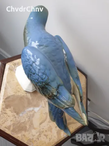 Royal Dux Bohemia статуетки 33-37-40см/Роял Дюкс Бохемия стара порцеланова фигура/папагал-фазан-слон, снимка 4 - Статуетки - 49620810