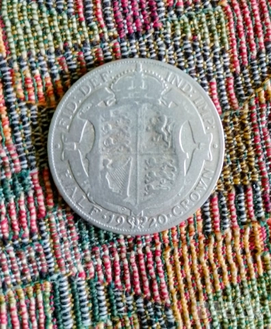 Англия 1/2 крона 1920 сребро 