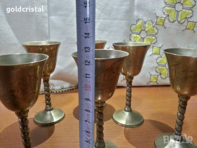 Метални чаши за ракия бронз месинг , снимка 5 - Антикварни и старинни предмети - 43899514