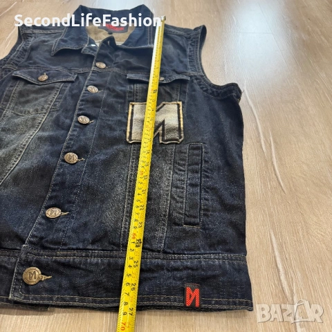 Мъжки мото елек Maskulin Moto Biker размер L дънков, снимка 6 - Якета - 53357149