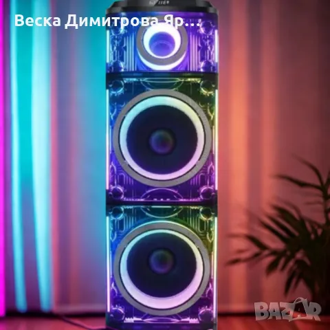 Професионална караоке тонколона Homey HM-1004-SP212 с два безжични микрофона, снимка 2 - Тонколони - 49767733