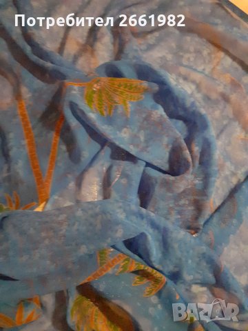Оригинален голям копринен шал от остров Мавриций, снимка 3 - Шалове - 33226839