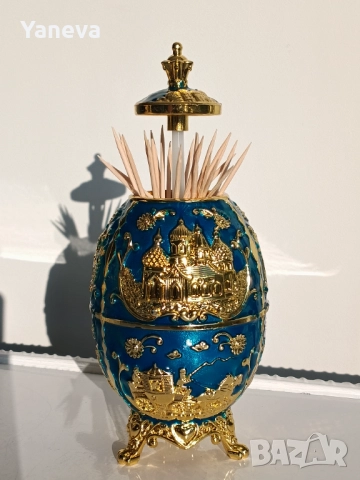 Елегантни , автоматични поставки за клечки за зъби в стил яйце на Фаберже, снимка 2 - Статуетки - 52497223