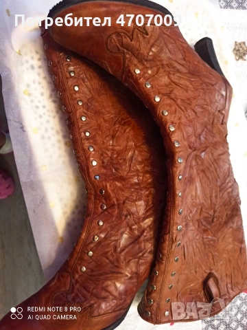 Продавам втора употреба естествена кожа кафяви ботуши с вата номер 39 - цена 16 евро, снимка 2 - Дамски ботуши - 53076433