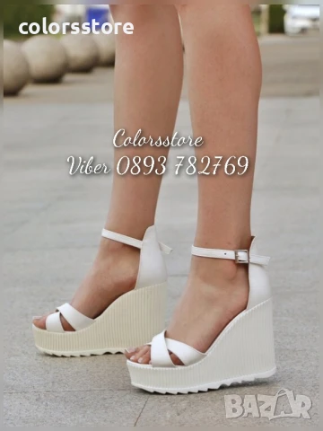 Сандали на платформа - бяла кожа - PLH10

/