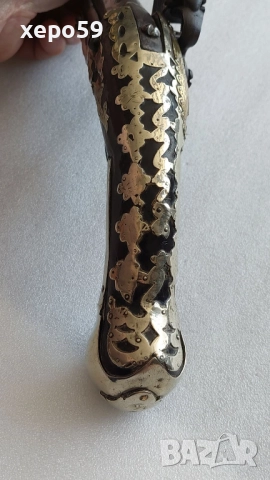 Стар кремъчен пищов със сребърни апликации,работещ ,револвер, ятаган,сабя,щик, снимка 11 - Антикварни и старинни предмети - 52217517