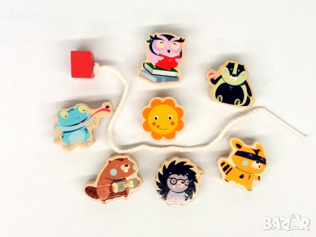 НОВА! Дървена низанка / игра нанизванка с пъзел, снимка 2 - Игри и пъзели - 28479579