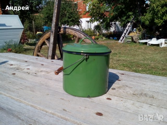 Стара емайлирана котленка #4, снимка 2 - Антикварни и старинни предмети - 26811060