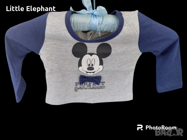 Блузка с дълъг ръкав за 9-12 месечно момченце"Perfect gentleman",Disney,Мики Маус,Англия/нова