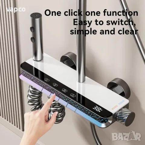 Модерен интелигентен душ с дисплей и LED подсветка D36, снимка 5 - Душове - 49405483