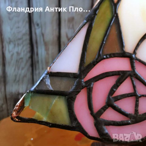 Настолна лампа - Рози, в стил Тифани , снимка 3 - Настолни лампи - 43377597