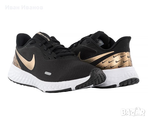 Nike Revolution 5 Premium 'Black Metallic Gold'  номер 37,5-38, снимка 4 - Маратонки - 40314591