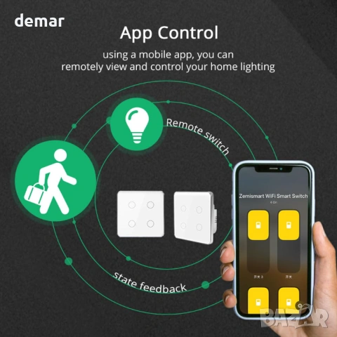 Интелигентен ключ за осветление Matter Over WiFi, съвместим с Apple Home и SmartThings, снимка 3 - Друга електроника - 53053642