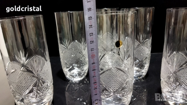 Кристални чаши, снимка 7 - Антикварни и старинни предмети - 35529969