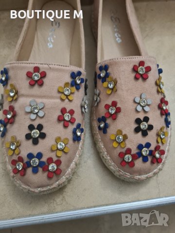 38н. Нови розови дамски обувки с цветчета, снимка 3 - Дамски ежедневни обувки - 39861175