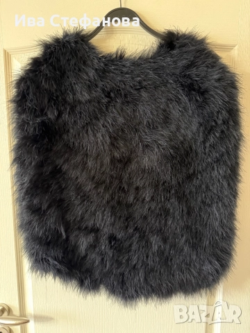 Естествен косъм черна наметка болеро за повод парти коктейл официална , снимка 7 - Жилетки - 52794962