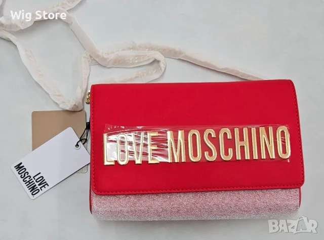 Нова оригинална дамска чанта Love Moschino в червено, снимка 3 - Чанти - 49555850